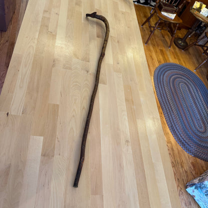 Vintage Hand-Carved Wood Branch Walking Stick Antique .45 UMC Shell Casing Tip
