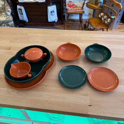 Branchell Melmac Color-Flyte 8-Piece Serving Set – Two-Tone MCM Mixed Lot