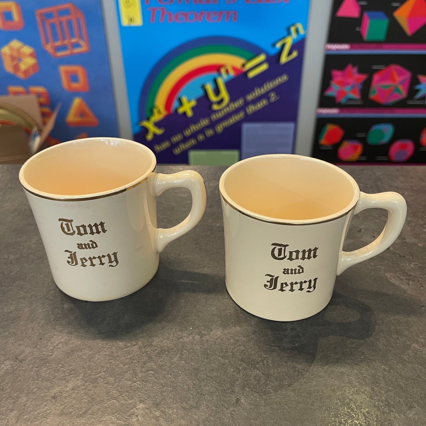 Set of 2 Homer Laughlin Tom and Jerry Mugs