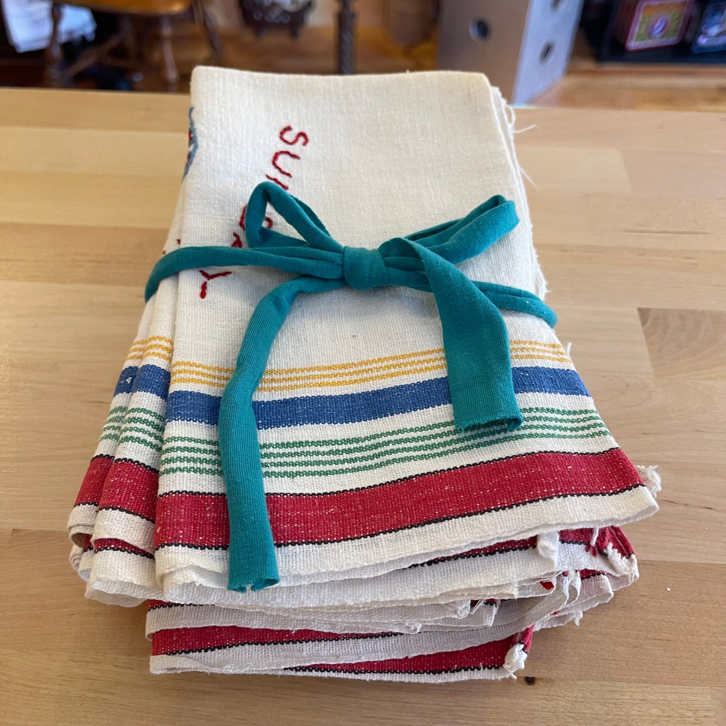 Set of 7 Embroidered Towels