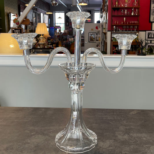 Glass and Chrome Candelabra
