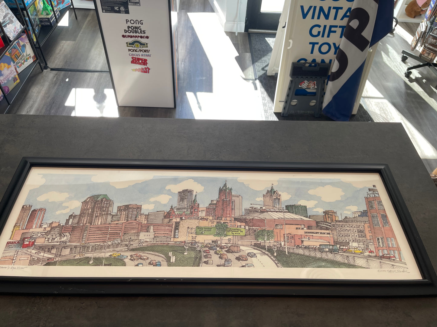 Milwaukee Skyline Ink and Watercolor