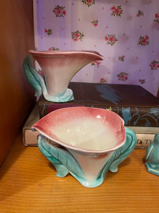 Ceramic Lily Sugar and Creamer Set