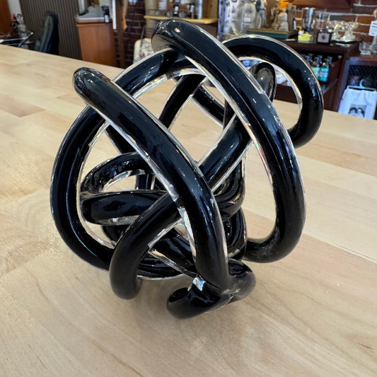 Black Blown Glass Art Piece 6"