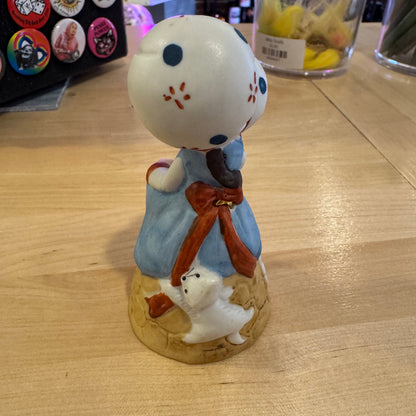 Jasco Porcelain Bell Girl with Flowers and Cat