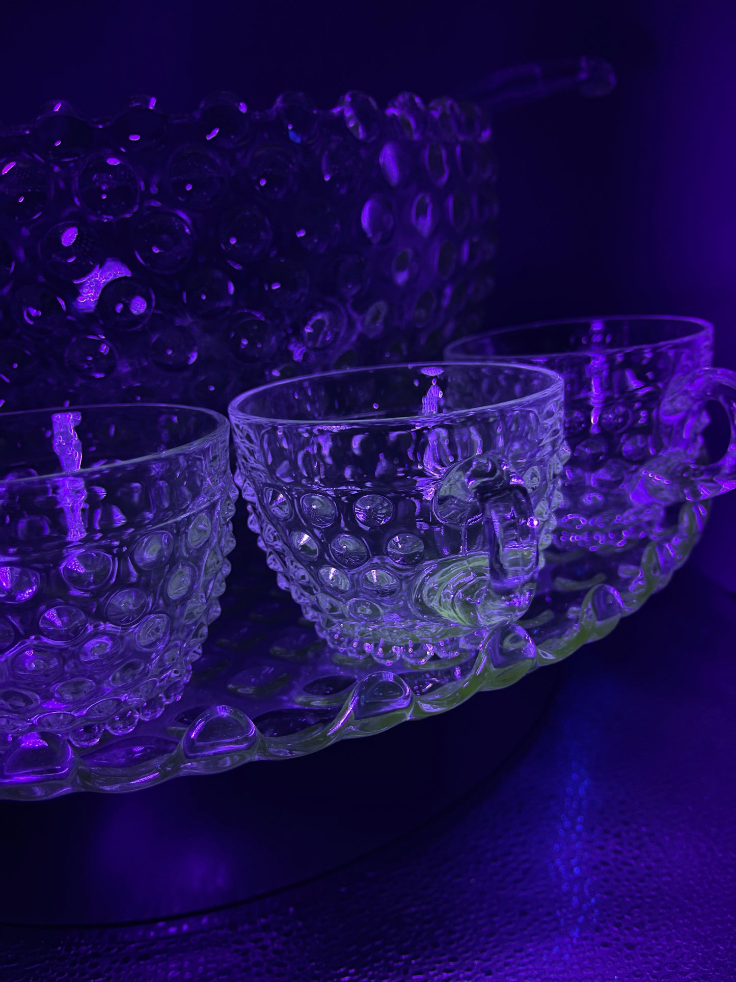 Duncan Miller Glass Hobnail Punch Set