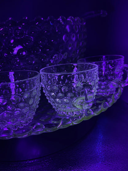 Duncan Miller Glass Hobnail Punch Set