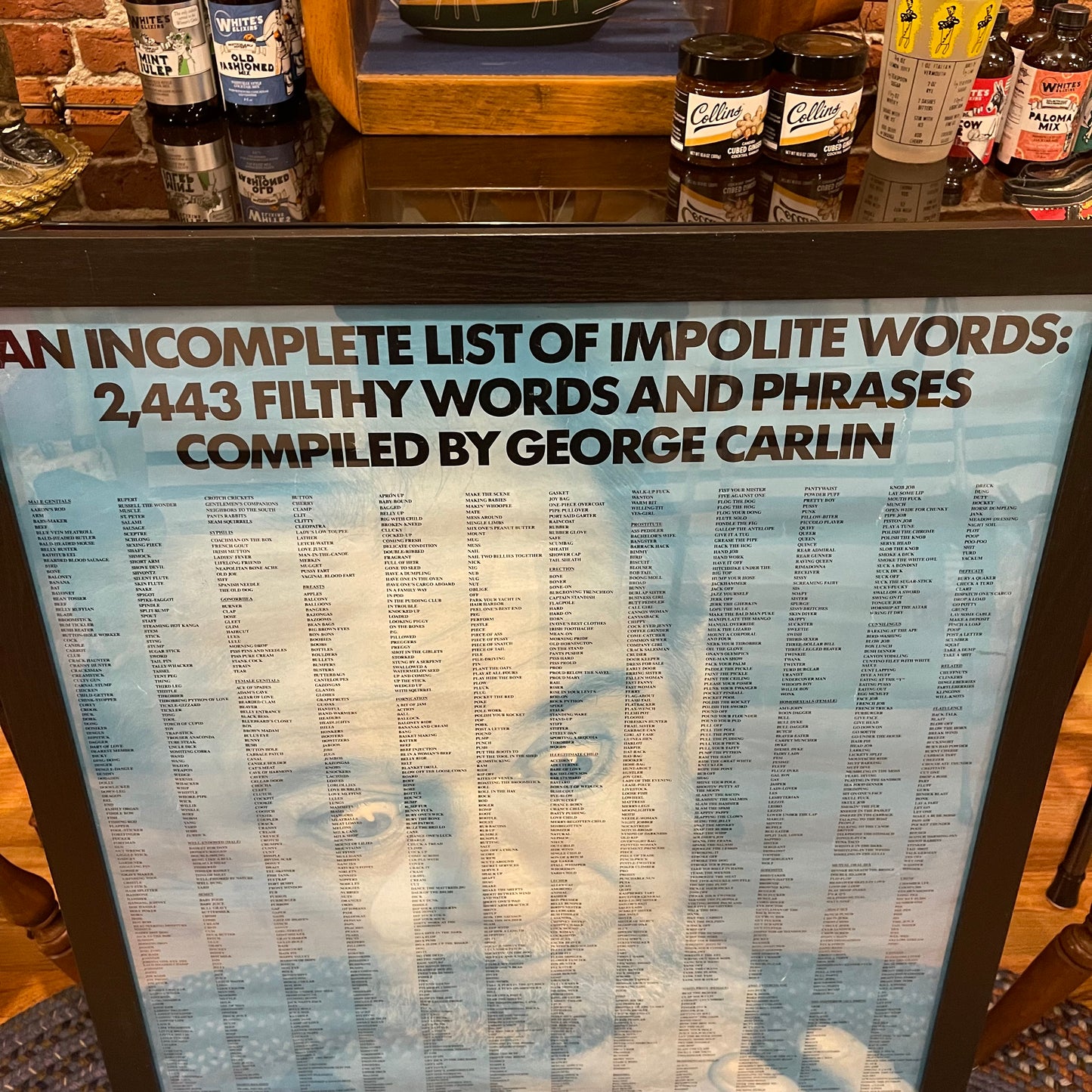 Framed George Carlin Poster