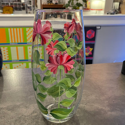 Hand Painted Glass Vase