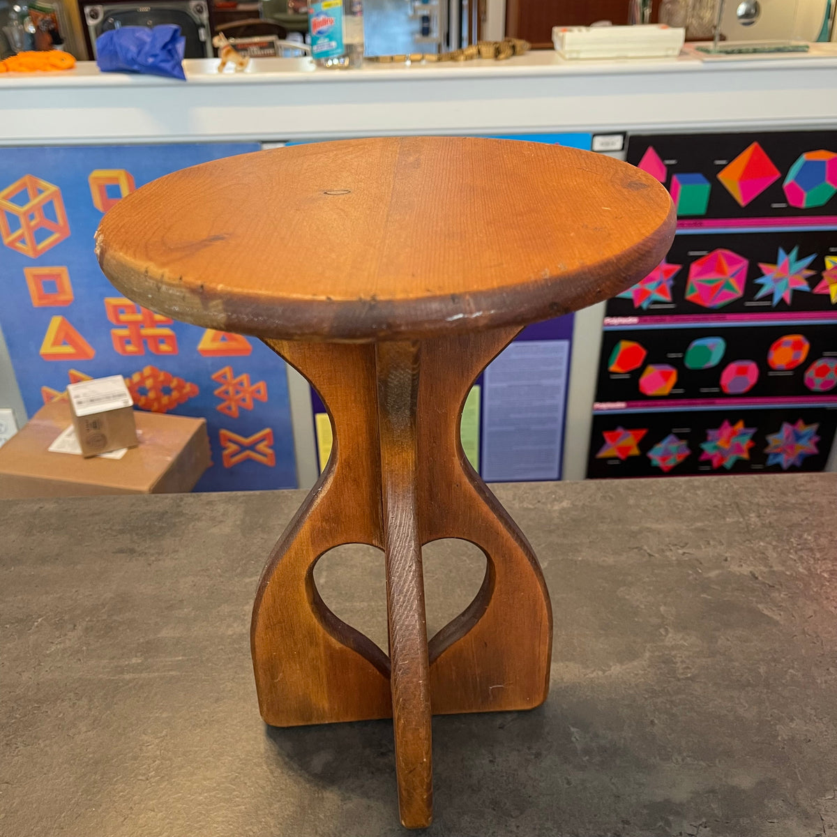 Folk Art Wood Stool