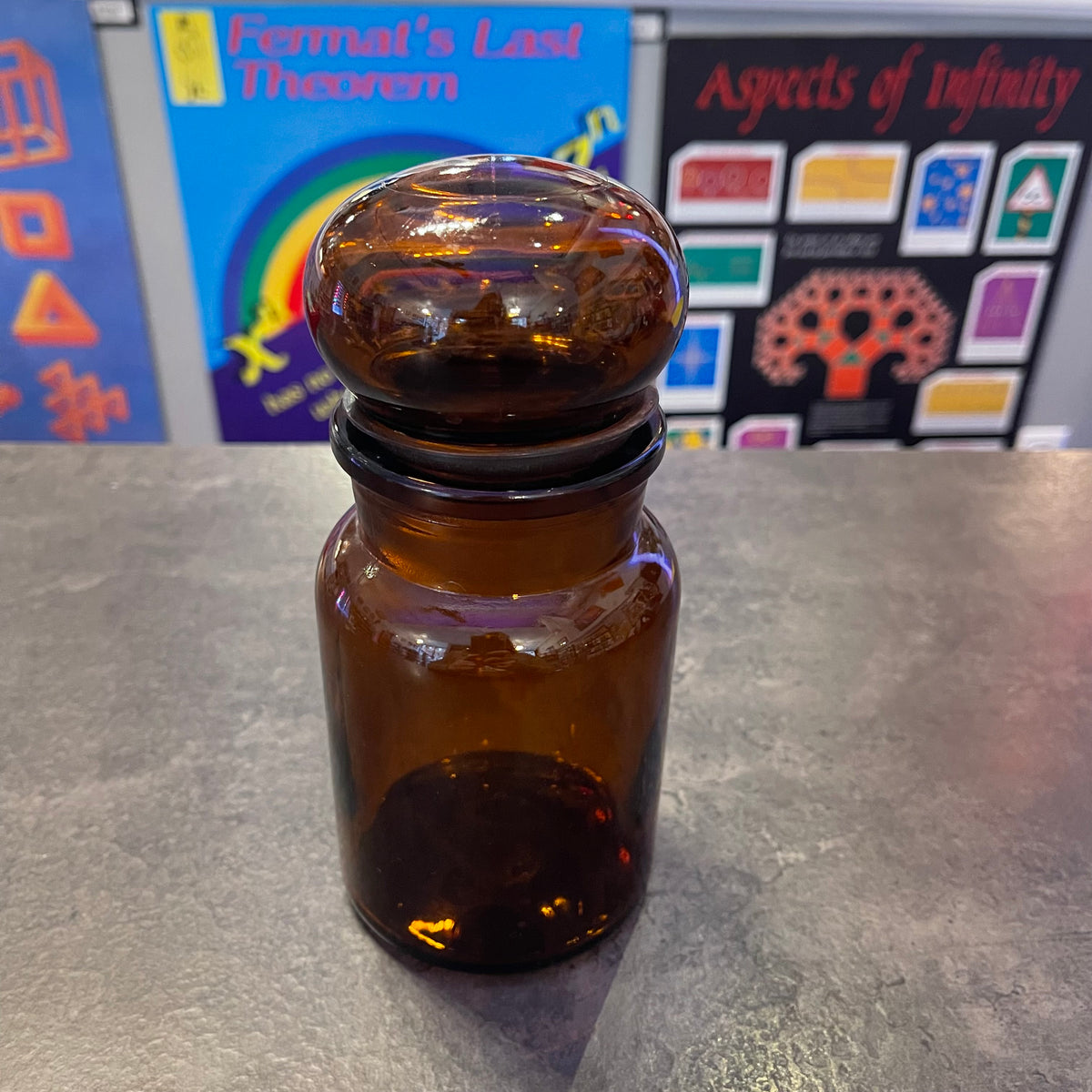 7” Brown Bubble Top Apothecary Jar