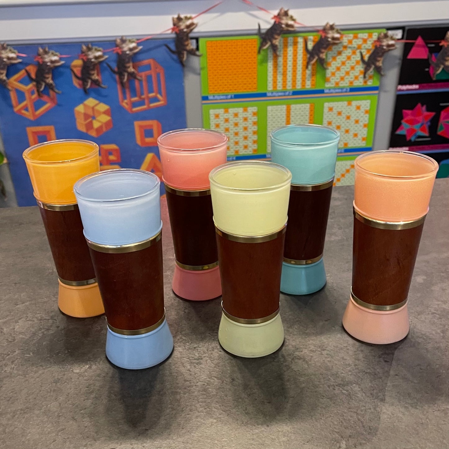 Tiki Rainbow Glasses Set of 6