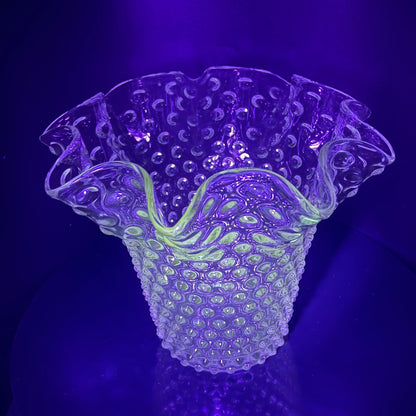 Duncan Miller Glass Hobnail Ruffle Vase
