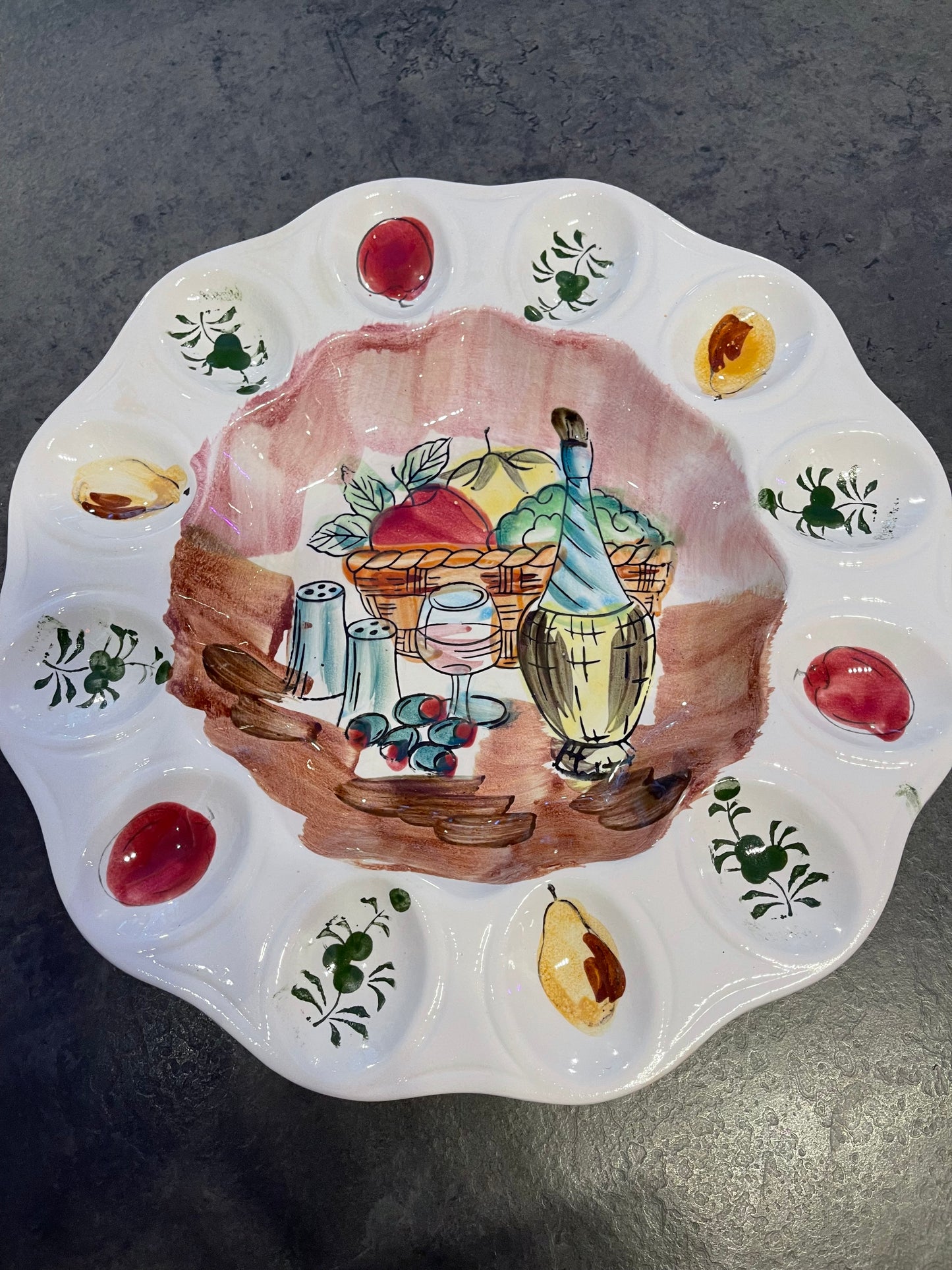 Hand Painted Deviled Egg Dish