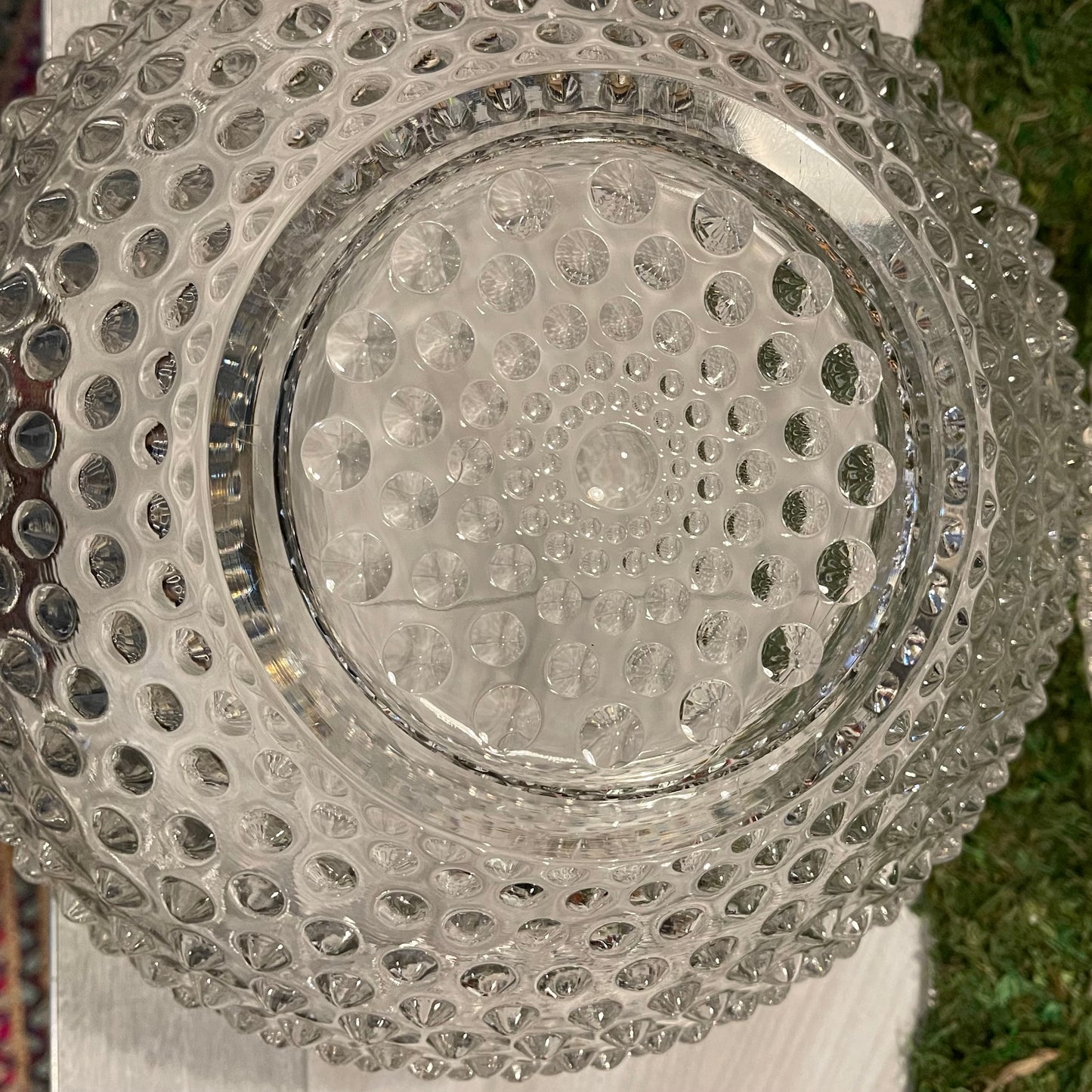 Duncan Miller Glass Hobnail Punch Set