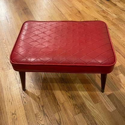 Red Tufted Footstool