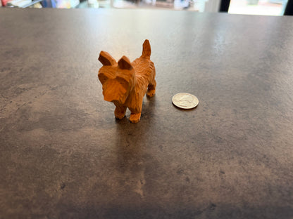 Small Wooden Terrier Figurine