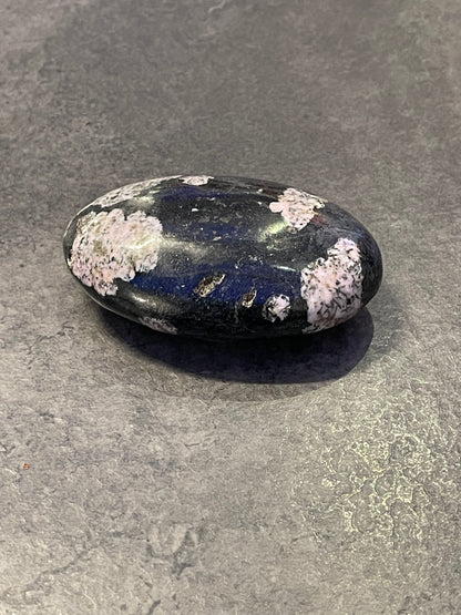 Black Cherry Blossom Flower Agate Palm Stone