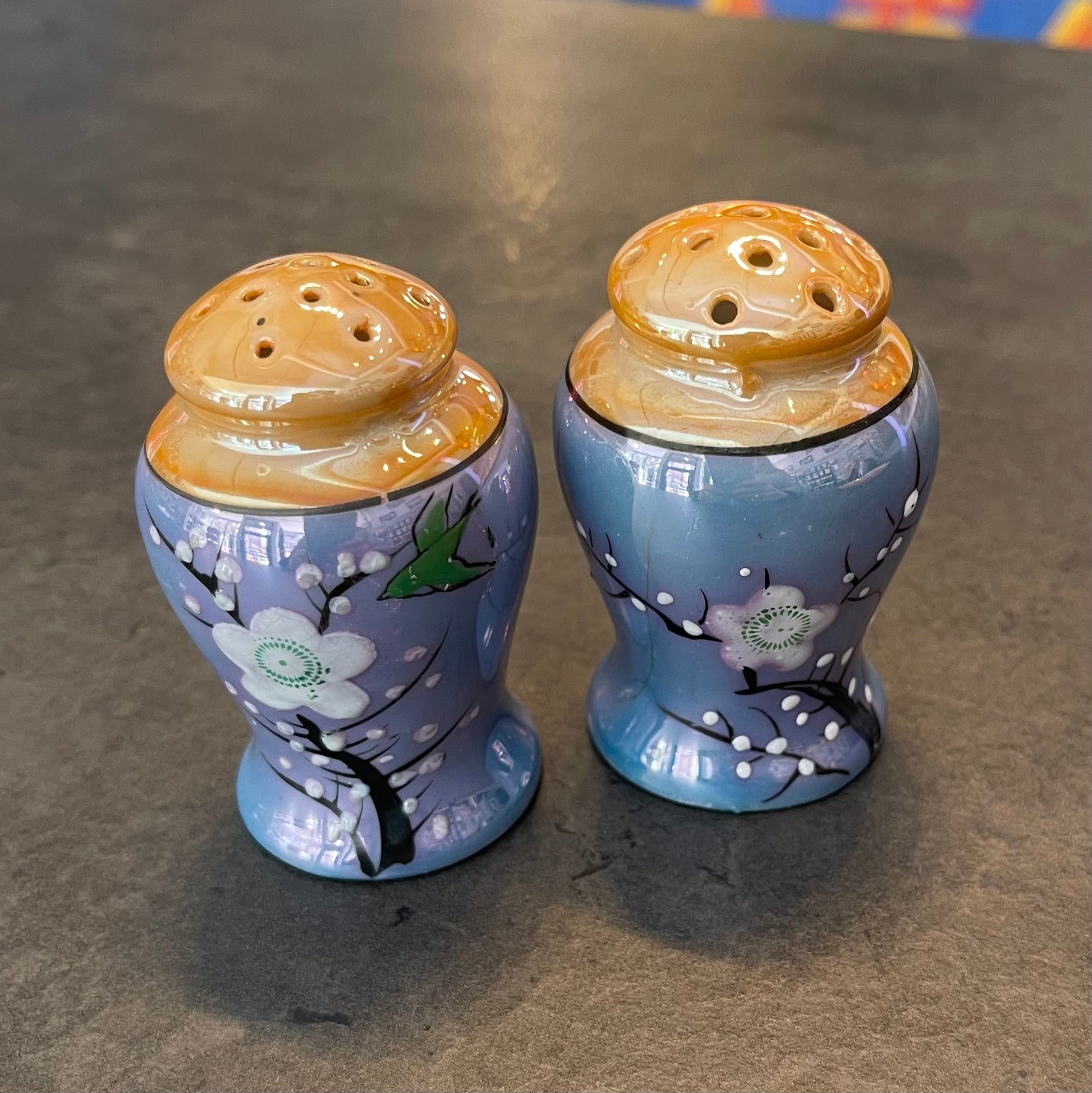 Japanese Cherry Blossom Lusterware Condiment Set