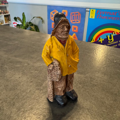 Resin Fisherman with Fishing Net 5"