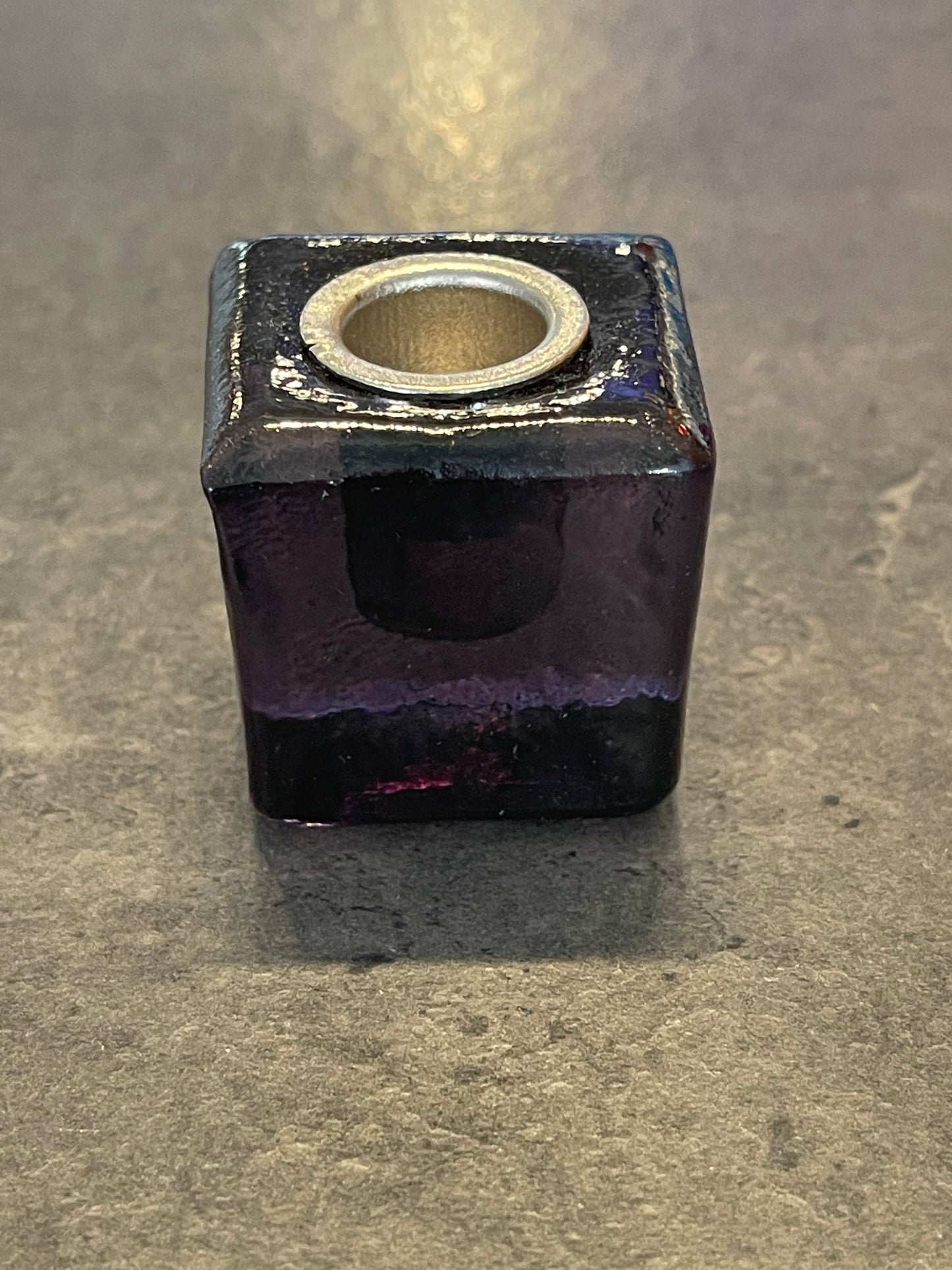 Black Glass Mini Candle Holder