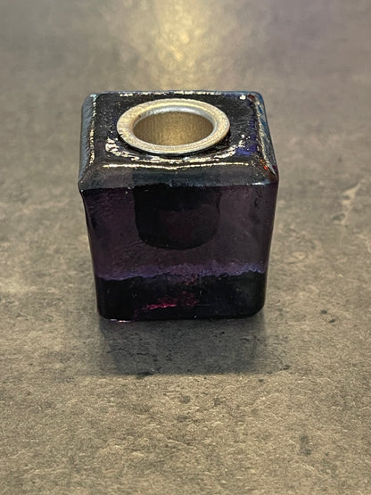 Black Glass Mini Candle Holder