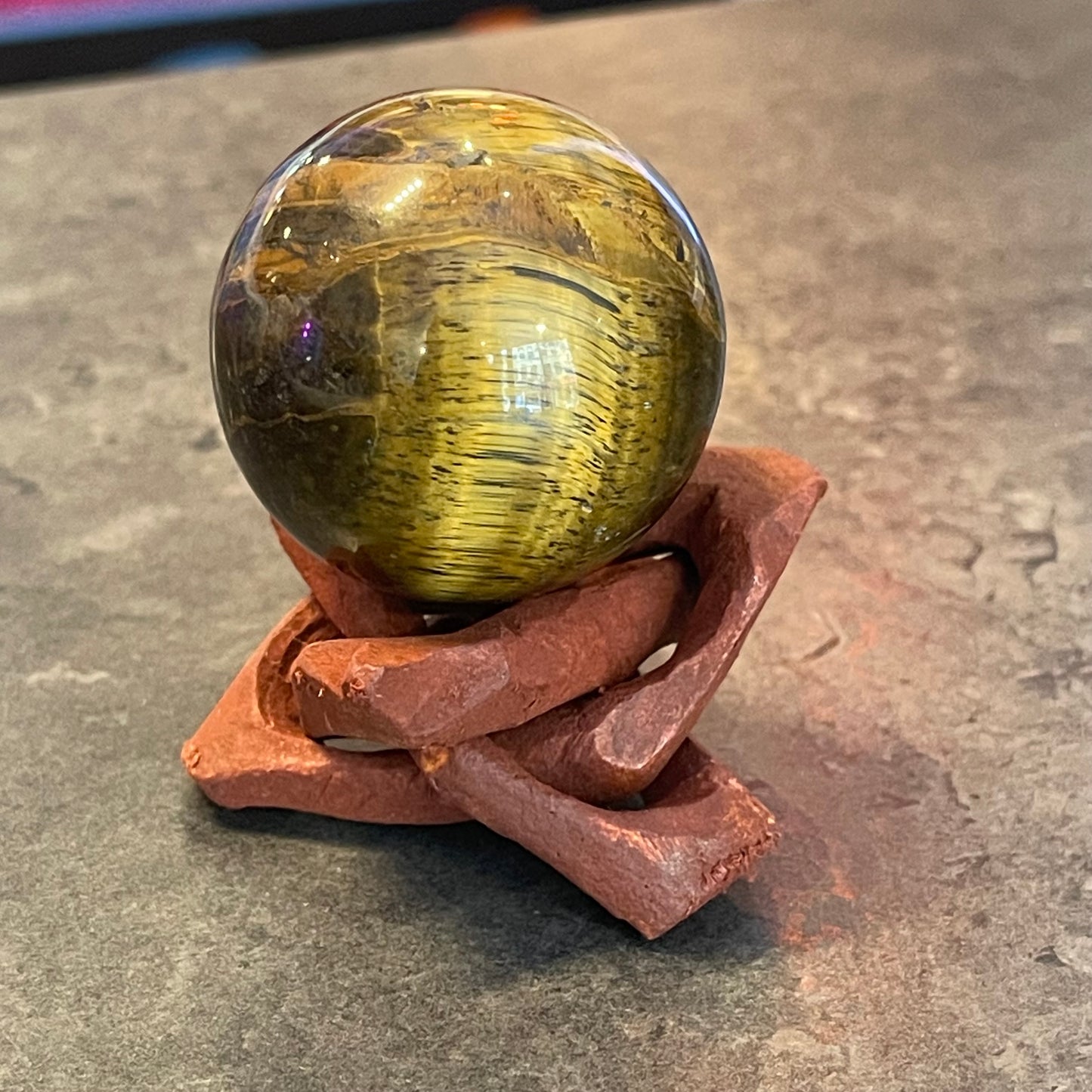 Crystal Spheres on Wooden Stands