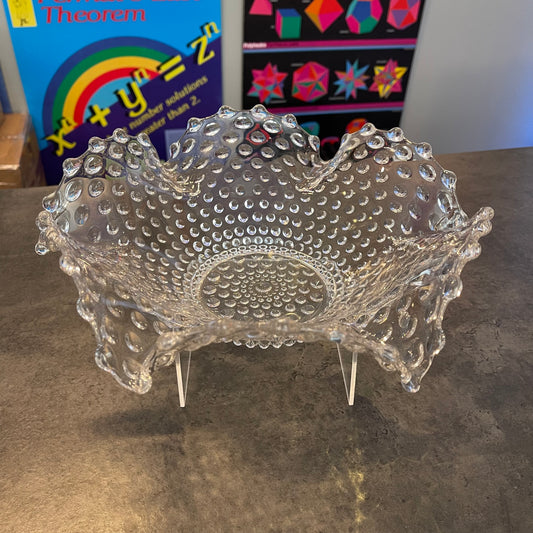 Duncan Miller Glass Hobnail Ruffle Bowl