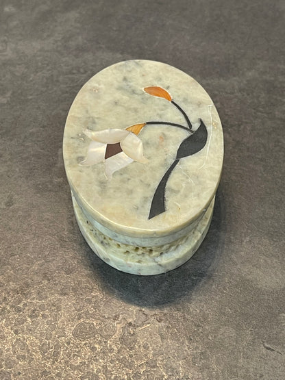 Stone Inlaid Trinket Box