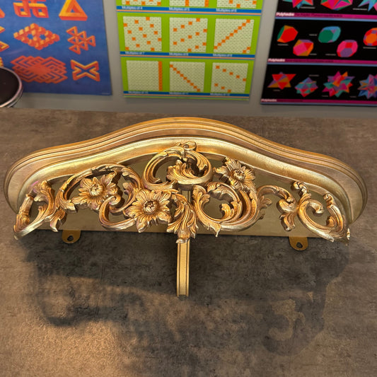 Syroco Wood Gold Wall Shelf