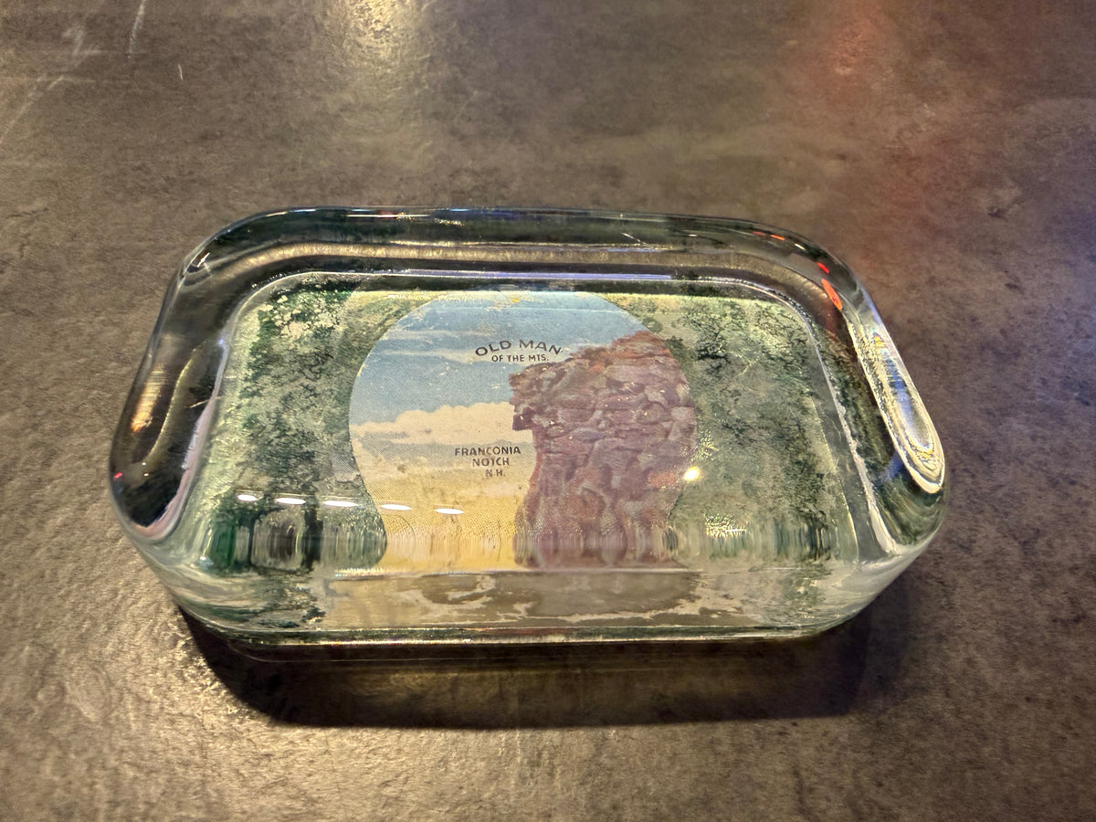 Old Man on the Mountain Glass Paperweight