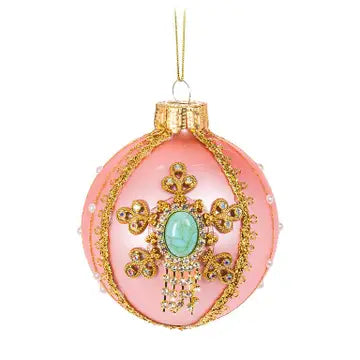 Pink with Gems Ball Ornament