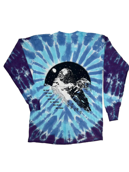 Grateful Dead Powderman Skiing Skeleton Long Sleeve Tie Die T-Shirt