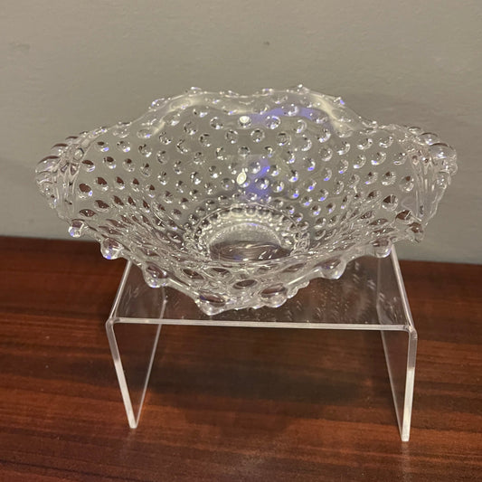 Duncan Miller Glass Ruffled Hobnail Candy Dish