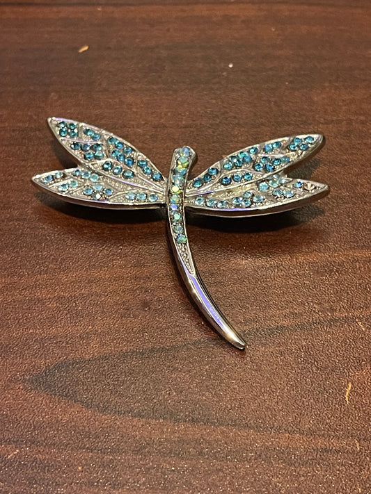 Rhinestone Dragonfly Brooch