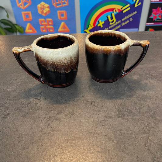 Pair of Pfaltzgraff Drip Glaze Mugs