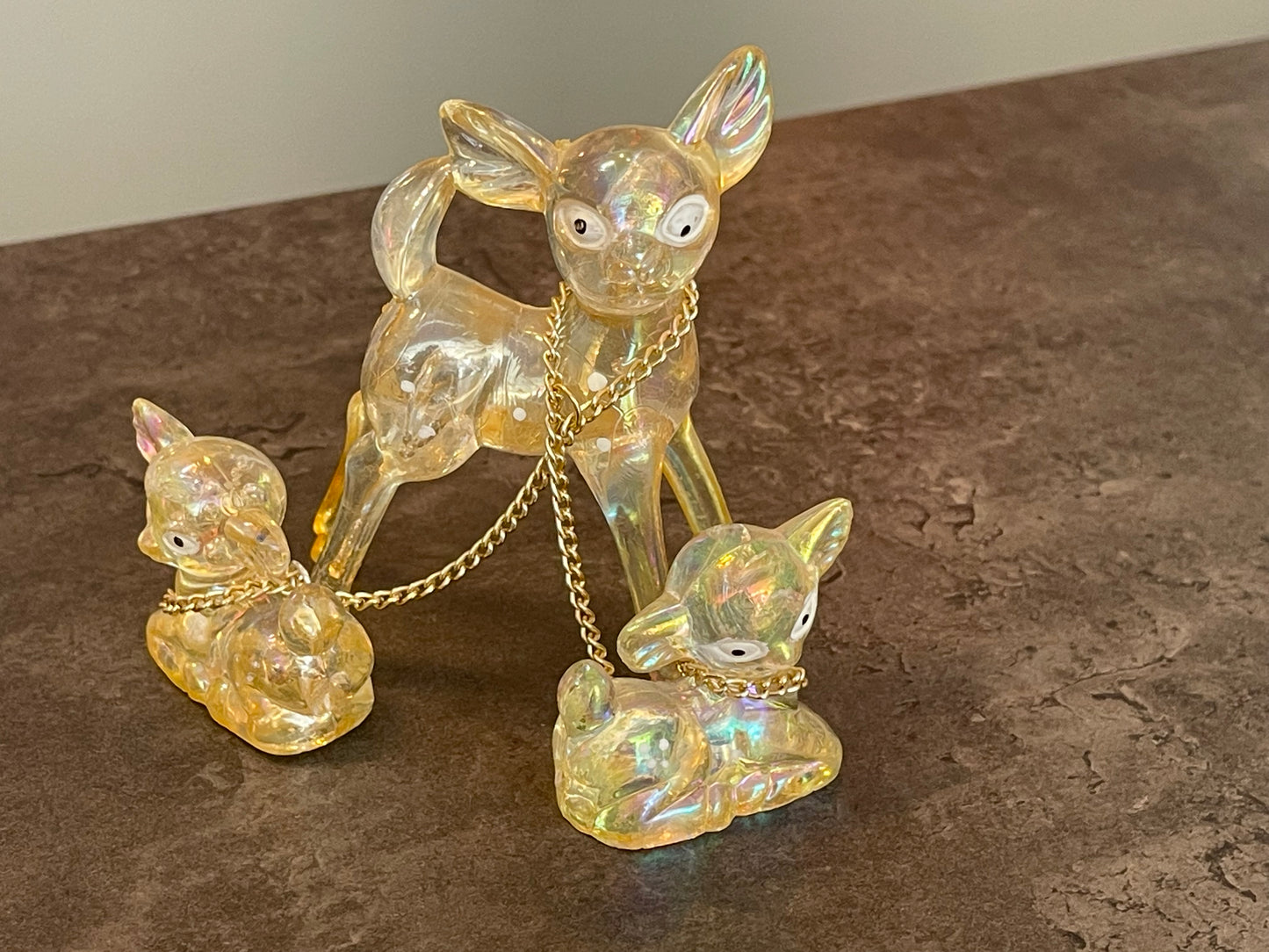Lucite Deer with Pair of Fawns