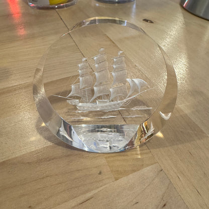 Lucite Lighthouse Art Paperweight