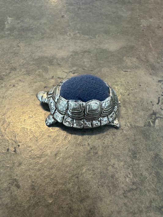 Pewter Pin Cushion Turtle 1.5" x 1" Made in England