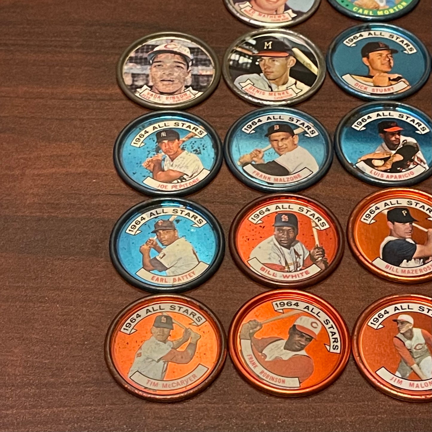 Lot of 18 Topps Baseball Coins 1964