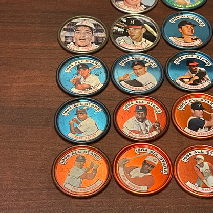 Lot of 18 Topps Baseball Coins 1964