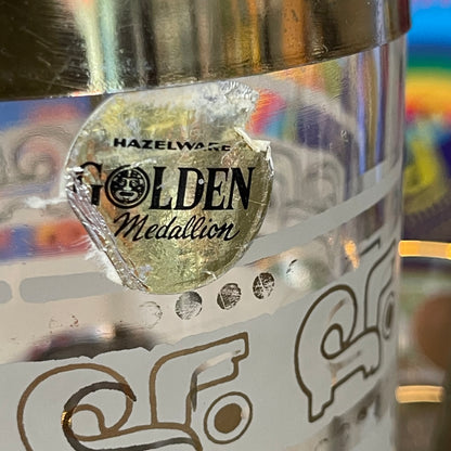 Hazel Atlas Gold Medallion Cocktail Set Complete