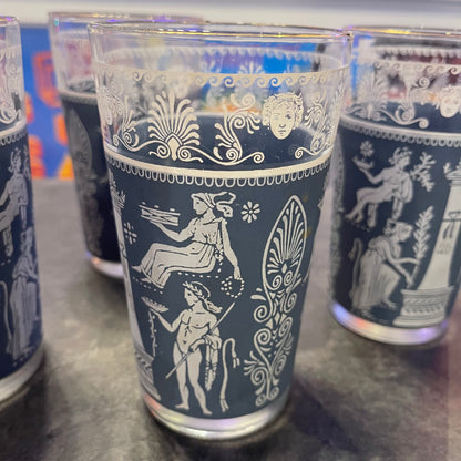 Set of 5 Jeanette Glass Hellenic Tumblers