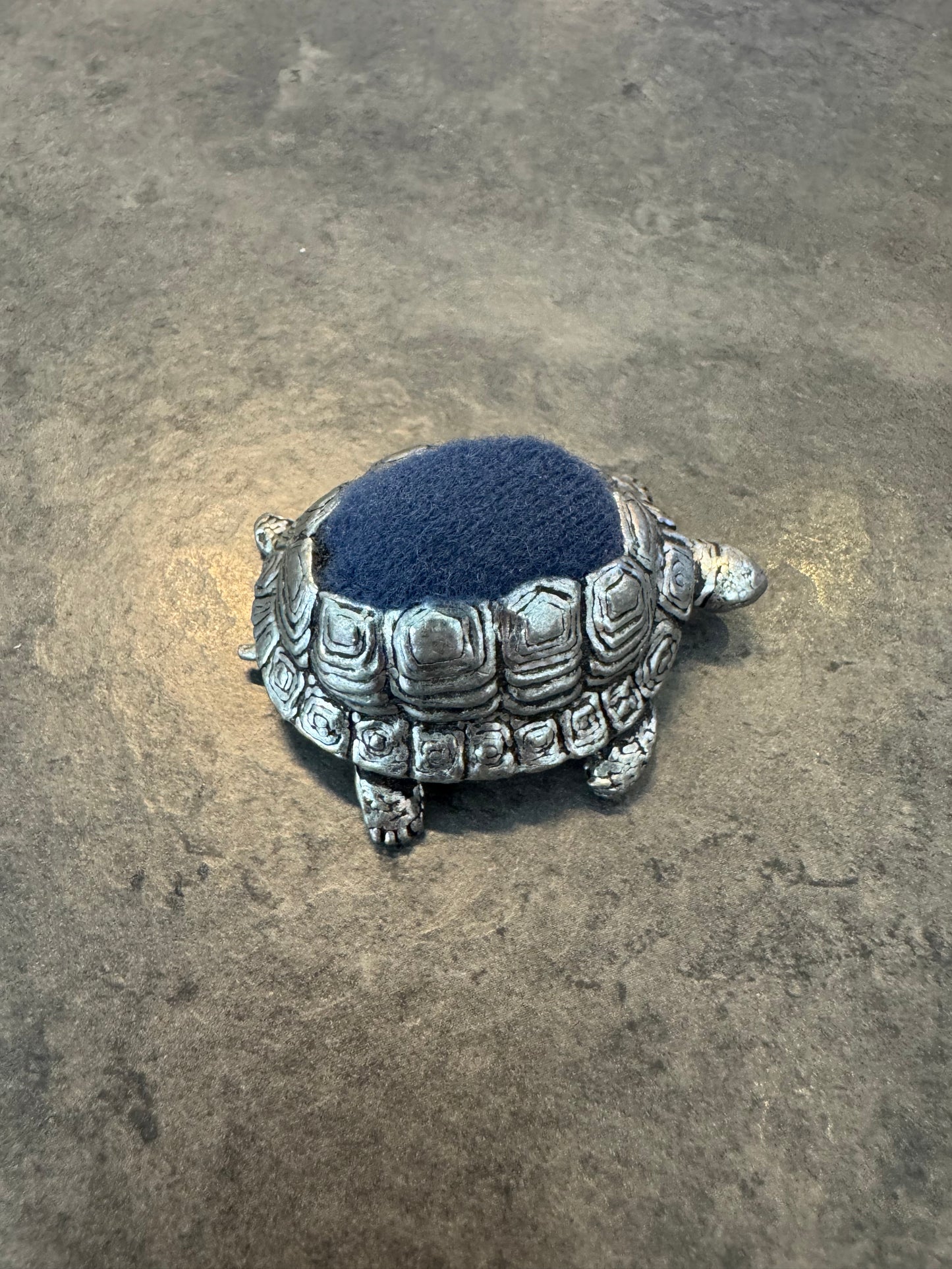 Pewter Pin Cushion Turtle 1.5" x 1" Made in England