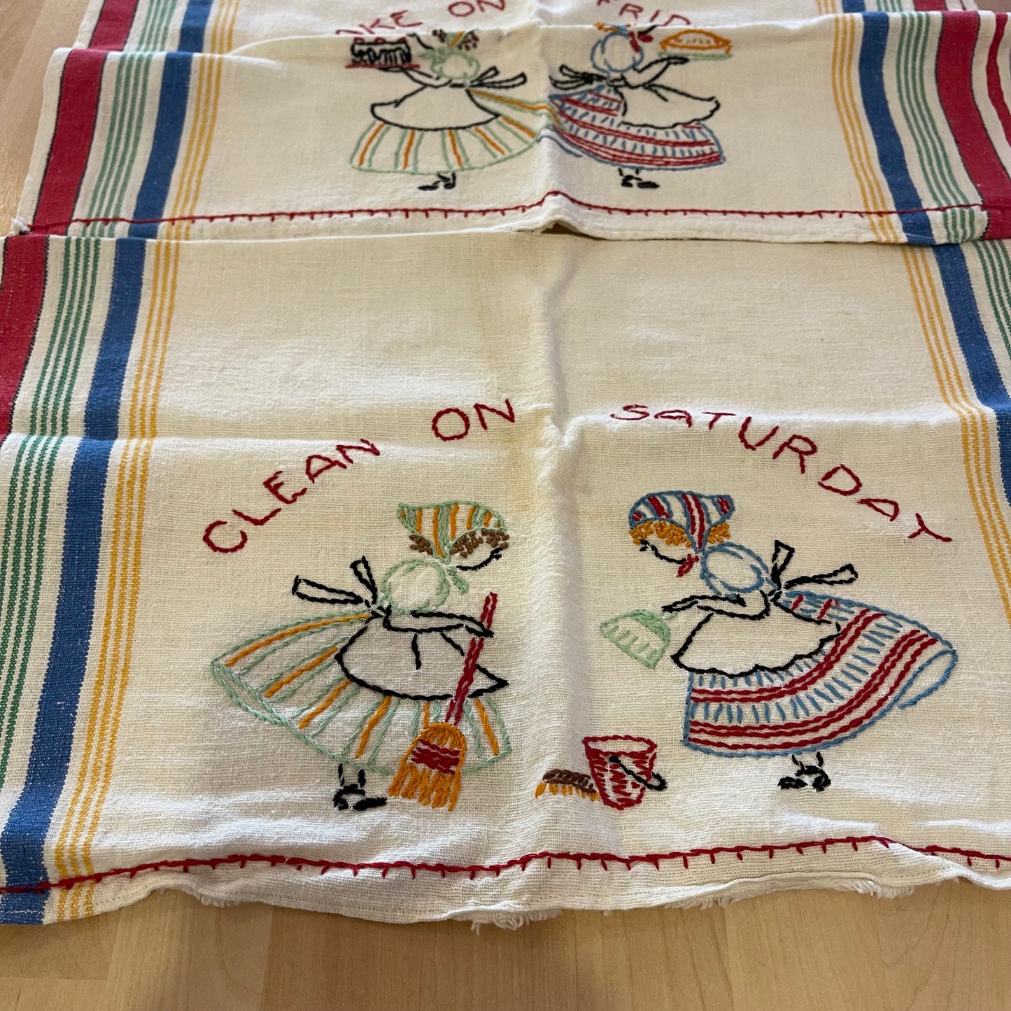 Set of 7 Embroidered Towels