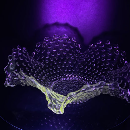 Duncan Miller Glass Hobnail Ruffle Bowl