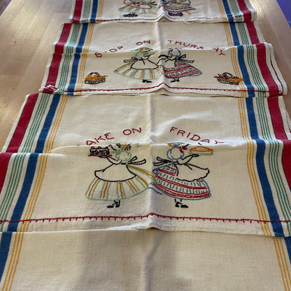 Set of 7 Embroidered Towels