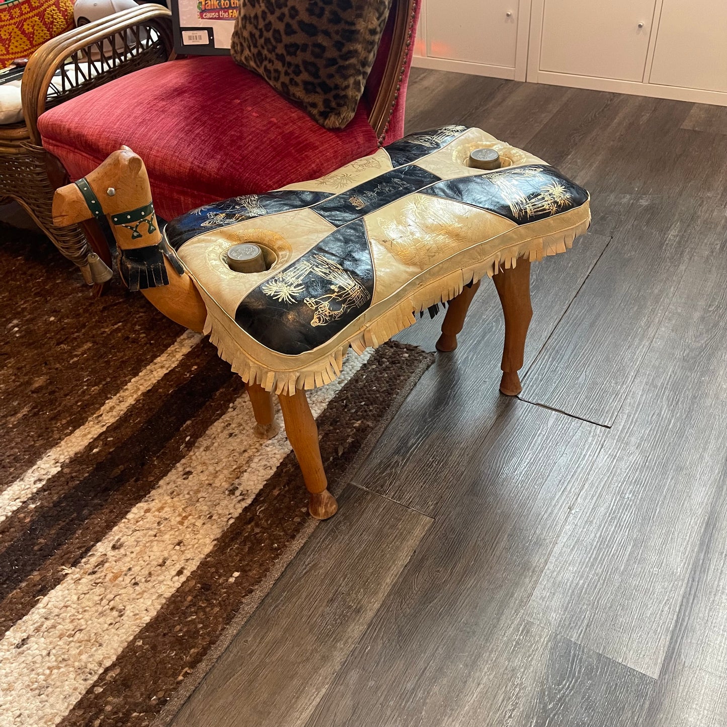 Camel Saddle Stool Black