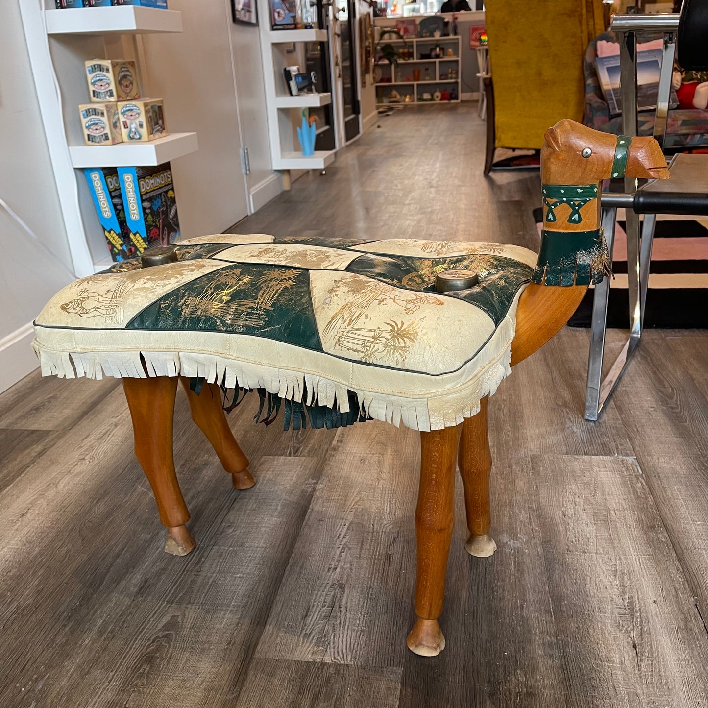 Camel Saddle Stool Green