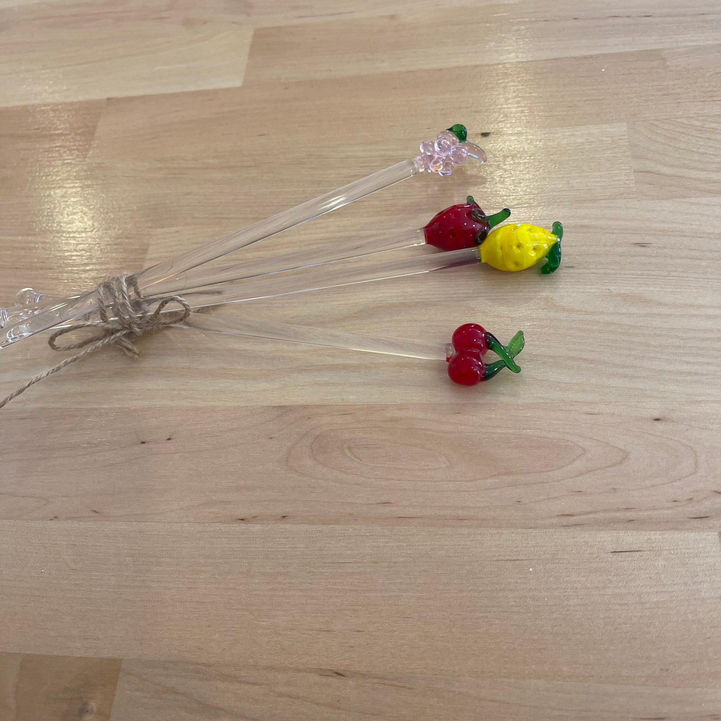 Set of 4 Blown Glass Stirrers